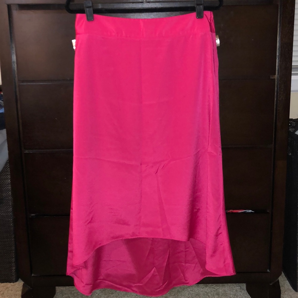 Pink satin skirt from THE LIMITED